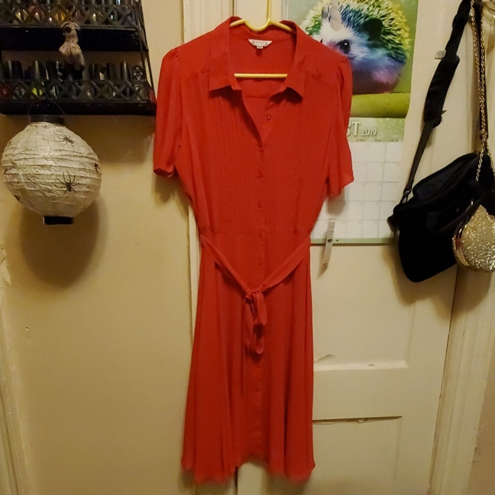 Nanette Lepore Red Button Up Dress